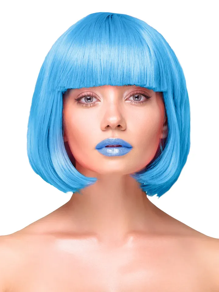 Party Wig Short Straight Blue Hair - Perukas 1 [full]