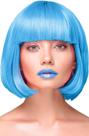 Party Wig Short Straight Blue Hair - Perukas 1