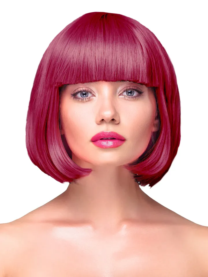 Party Wig Short Straight Burgundy Hair - Perukas 1 [full]
