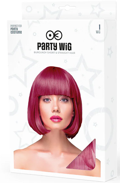 Party Wig Short Straight Burgundy Hair - Perukas 2