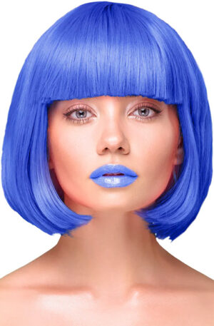 Party Wig Short Straight Hair Dark Blue - Perukas 1
