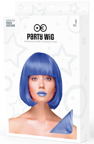 Party Wig Short Straight Hair Dark Blue - Perukas 2