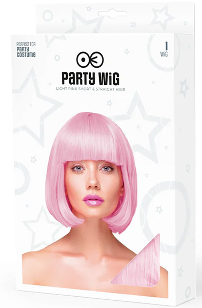 Party Wig Short Straight Hair Light Pink - Perukas 2