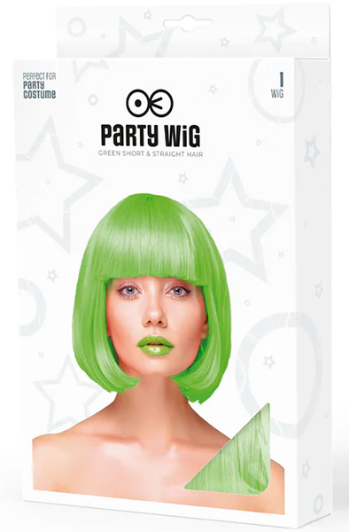 Party Wig Short Straight Hair Neon Green - Perukas 2