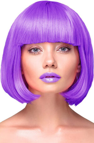 Party Wig Short Straight Hair Purple - Perukas 1