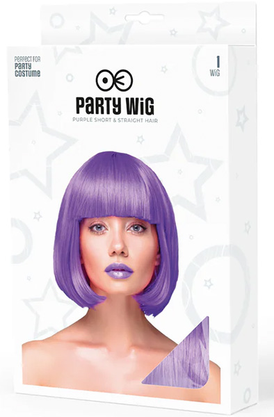 Party Wig Short Straight Hair Purple - Perukas 2