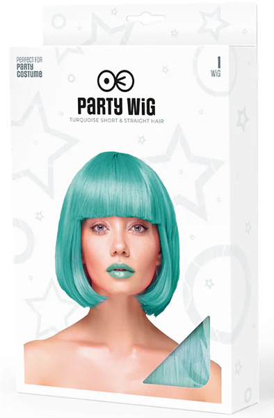 Party Wig Short Straight Hair Turquoise - Perukas 2