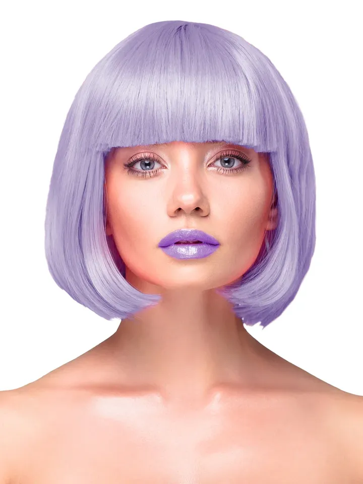Party Wig Short Straight Purple Hair - Perukas 1 [full]