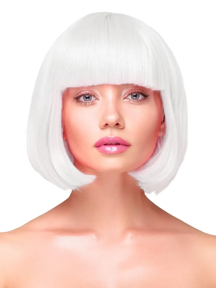 Party Wig Short Straight White Hair - Perukas 1 [full]