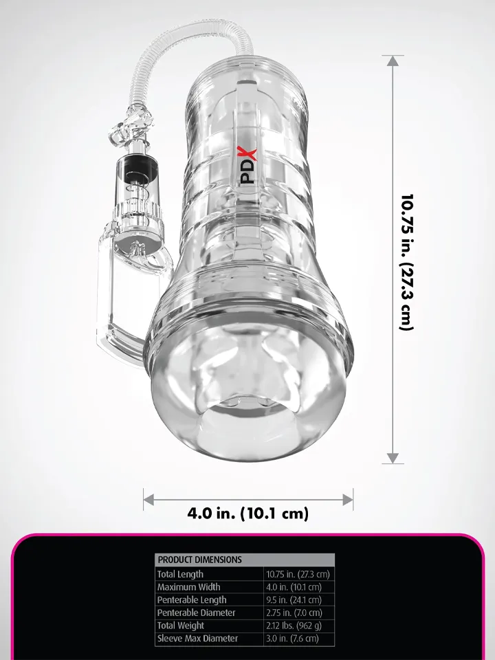 PDX Elite ViewTube Vac XXL Pump See-Thru EZ-Grip Pump Stroke - Fleshlight 2 [full]