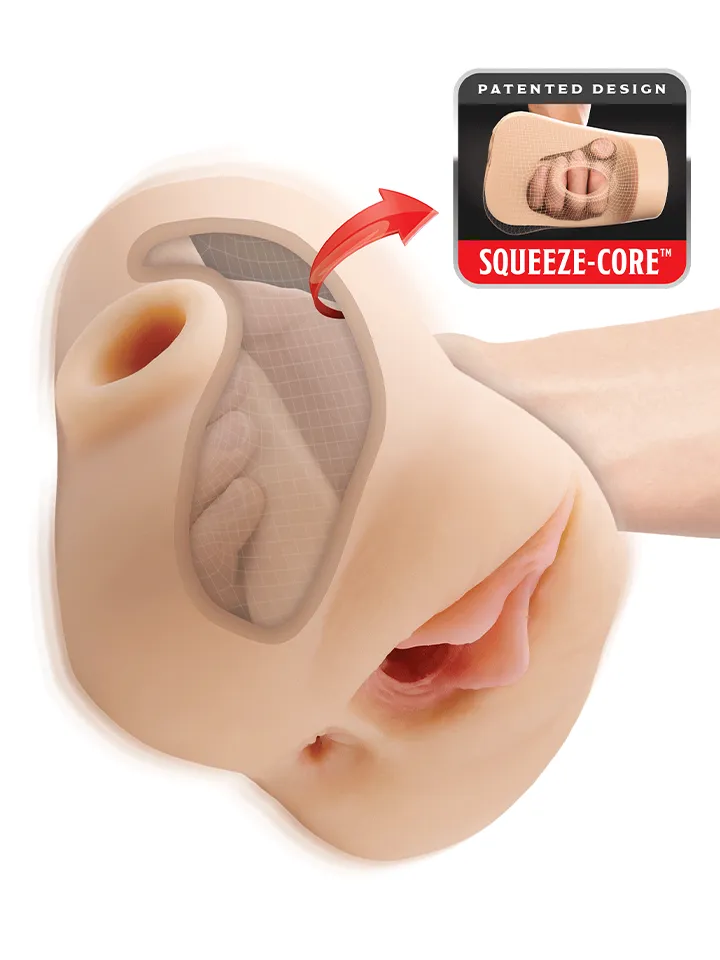 PDX Plus Double Pounder Vibrating Squeeze Stroker - Vibruojantis makšties masturbatorius 1 [full]