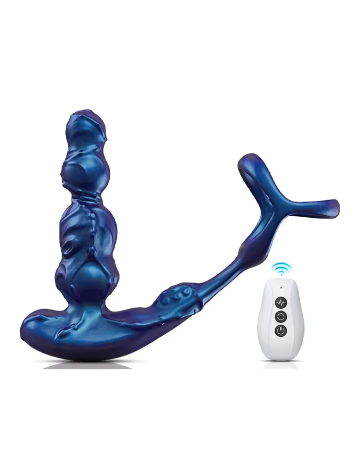 Penerotaty Vibrating Plug + Ballstretcher - Prostatos vibratorius su varpos žiedu 2 [full]