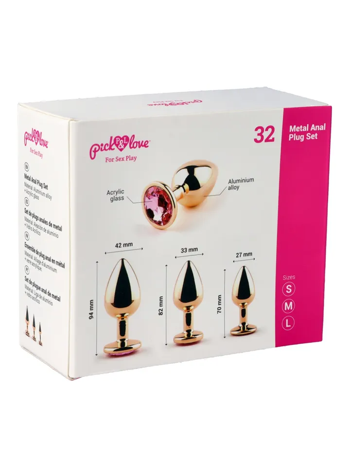 Pick & Love Metal Anal Plug Set - Analinis kištuko rinkinys 3 [full]