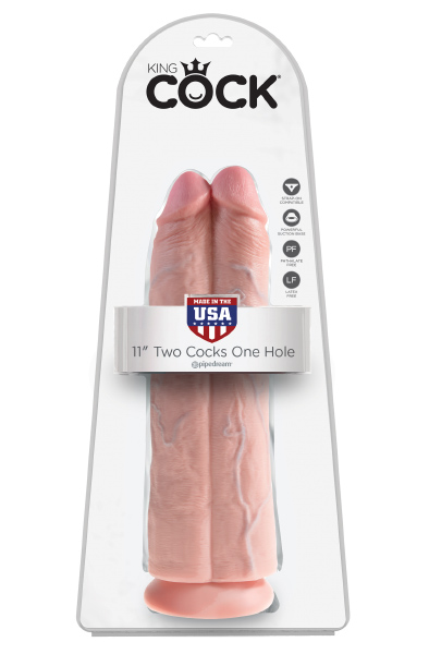 Pipedream King Cock Two Cocks One Hole 30 cm - Dvigubas dildo 2