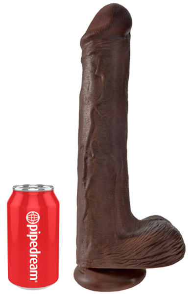 Pipedream King Cock With Balls Brown 33 cm - Xl dildo 2