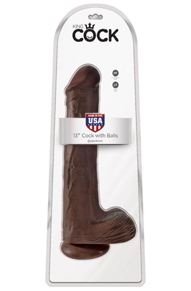 Pipedream King Cock With Balls Brown 33 cm - Xl dildo 5