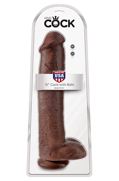 Pipedream King Cock with Balls Brown 38 cm - Xl dildo 2