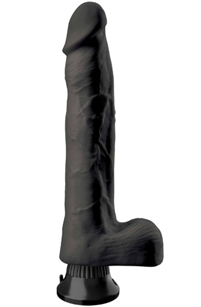 Pipedream Real Feel Deluxe Black 30 cm - Vibruojantis dildo 1