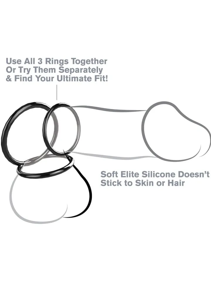 Pipedream Silicone 3-ring Stamina Set - Gaidžio žiedo rinkinys 2