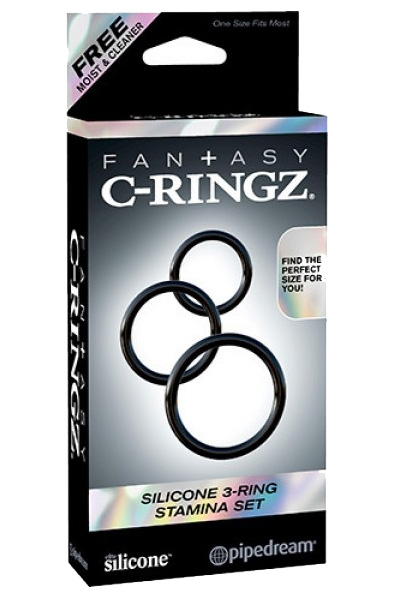 Pipedream Silicone 3-ring Stamina Set - Gaidžio žiedo rinkinys 3