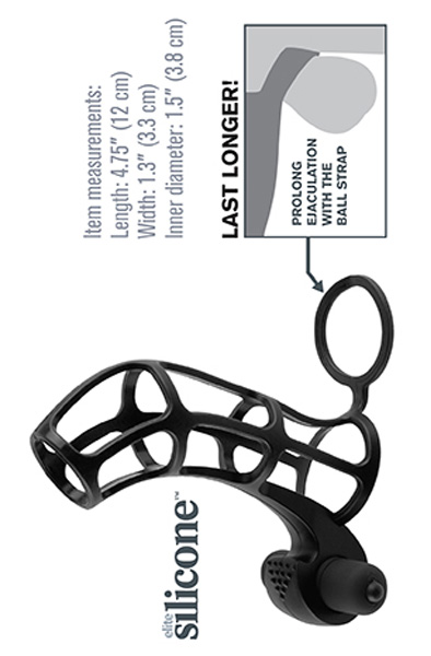 Pipedream X-tensions Deluxe Silicone Power Cage - Vibruojanti varpos rankovė 2