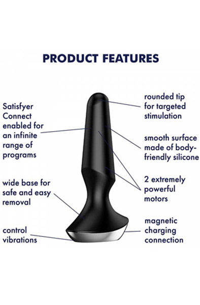 Plug-ilicious 2 Black Bluetooth & App - Vibruojantis analinis kištukas 2