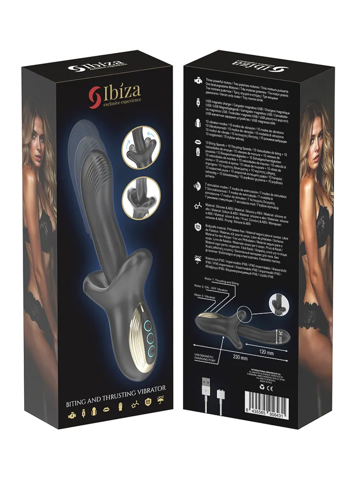 Powerful Vibrator With Thrusting & Biting Effect - Triušio vibratoriai 5 [full]