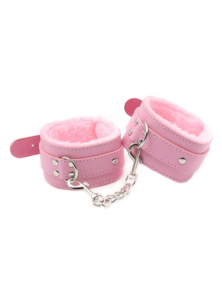 Premium Fur Lined Wrist Restraints Pink - Antrankiai 1