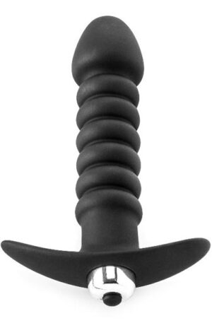 Premium Ribbed Butt Plug With Strong Vibrating Bullet - Vibruojantis analinis kištukas 1