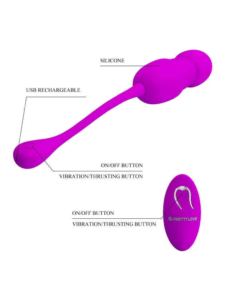 Pretty Love Callieri Remote Thrusting Egg - Vibruojantis kiaušinis 3 [full]