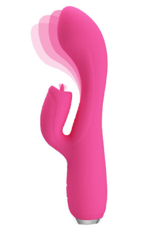 Pretty Love Doreen Pink - Triušio vibratorius su besisukančiu liežuviu 1