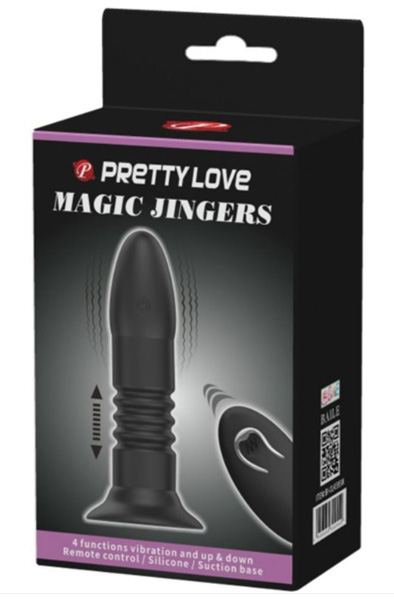 Pretty Love Magic Jingers Black - Nuotoliniu būdu valdomas analinis kištukas 3