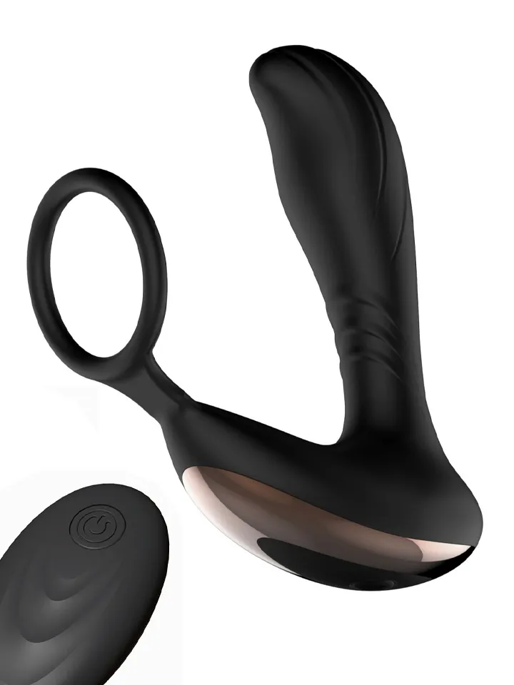 Prostate Massager With Penis Ring - Prostatos vibratorius su varpos žiedu 3 [full]