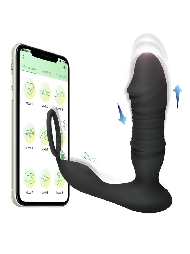 Prostate Massager With Thrusting & App - Prostatos vibratorius su varpos žiedu 1 [full]