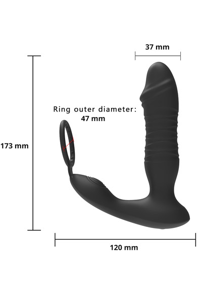 Prostate Massager With Thrusting & App - Prostatos vibratorius su varpos žiedu 3