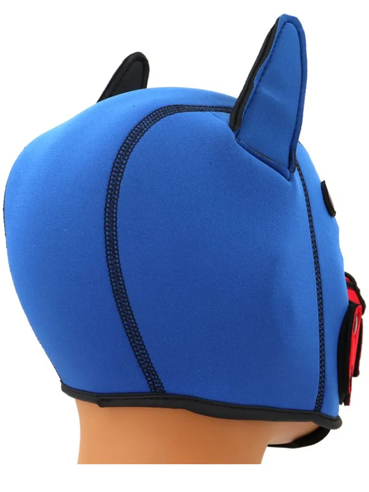 Puppy Fox Neoprene Hood Blue-Red - BDSM kaukė 3
