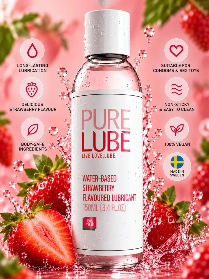 Pure Lube Strawberry Flavoured Lubricant 150 ml - Skonio tepalas 1 [full]