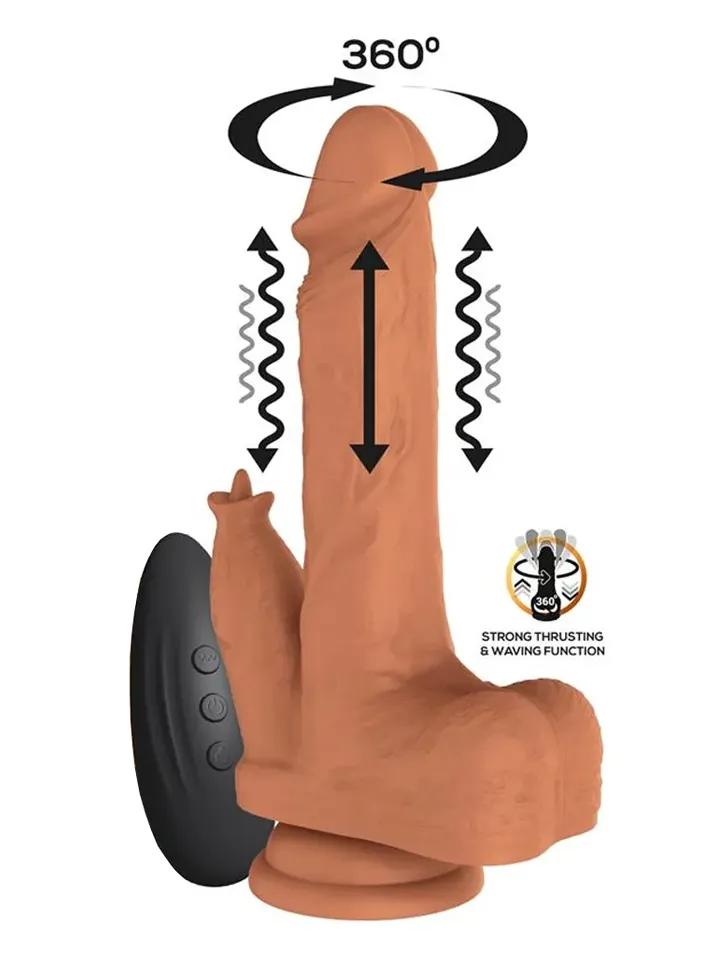 Quintus Thrusting, Waving & Vibration Dildo 23 cm - Vibruojantis dildo 1 [full]