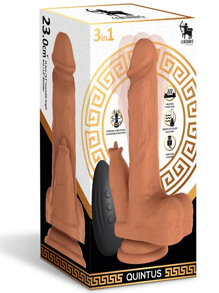 Quintus Thrusting, Waving & Vibration Dildo 23 cm - Vibruojantis dildo 4
