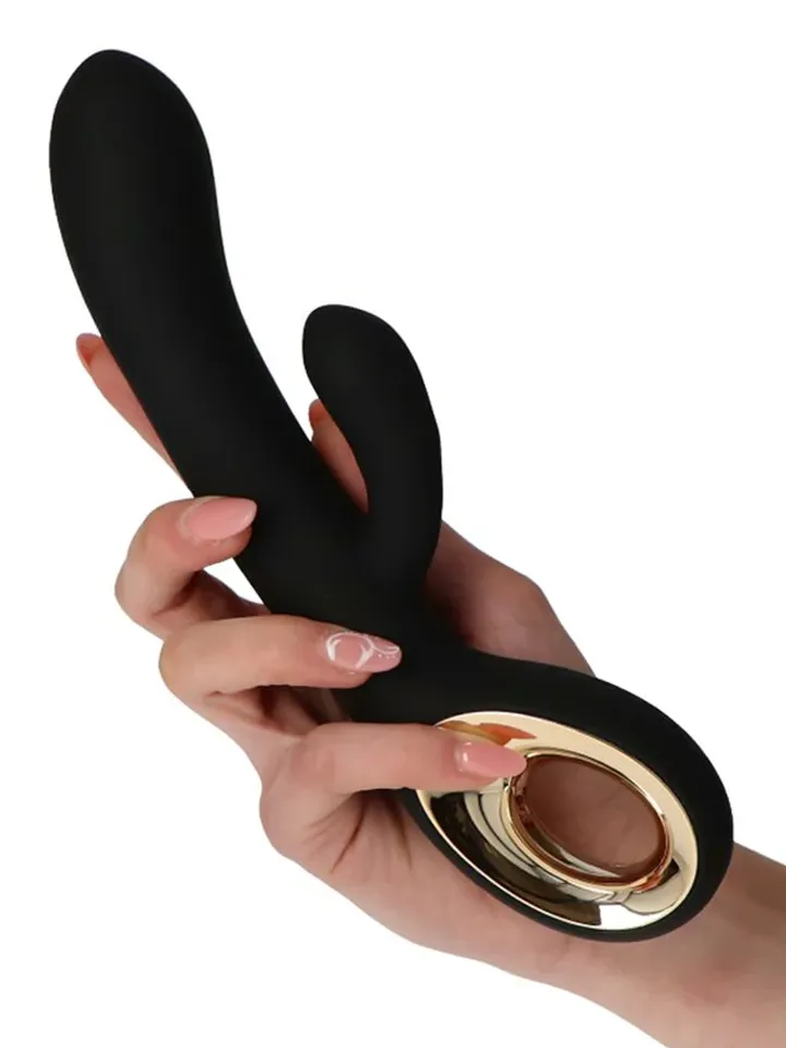 Rabbit Vibrator Handy Two Touch Grip Black - Triušio vibratorius 1 [full]