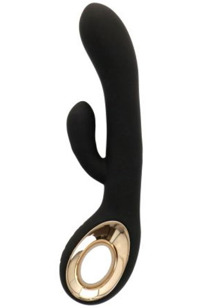 Rabbit Vibrator Handy Two Touch Grip Black - Triušio vibratorius 3