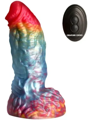 Rainbow Phoenix Vibrating Dildo 17,3 cm - Dragon dildo 1