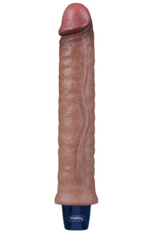 Real Softee Vibrating Dildo Brown 24,5 cm - Vibruojantys dildo 1