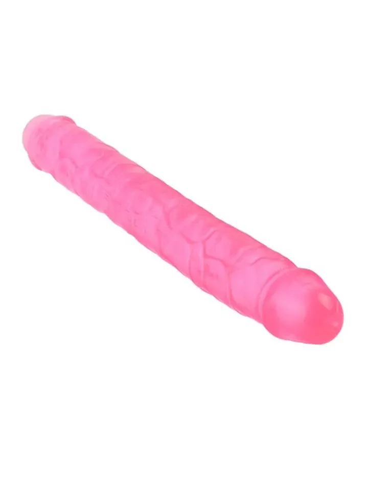 Realistic Penis Crystal Jellies Pink 30,5 cm - Dvigubas dildo 2 [full]