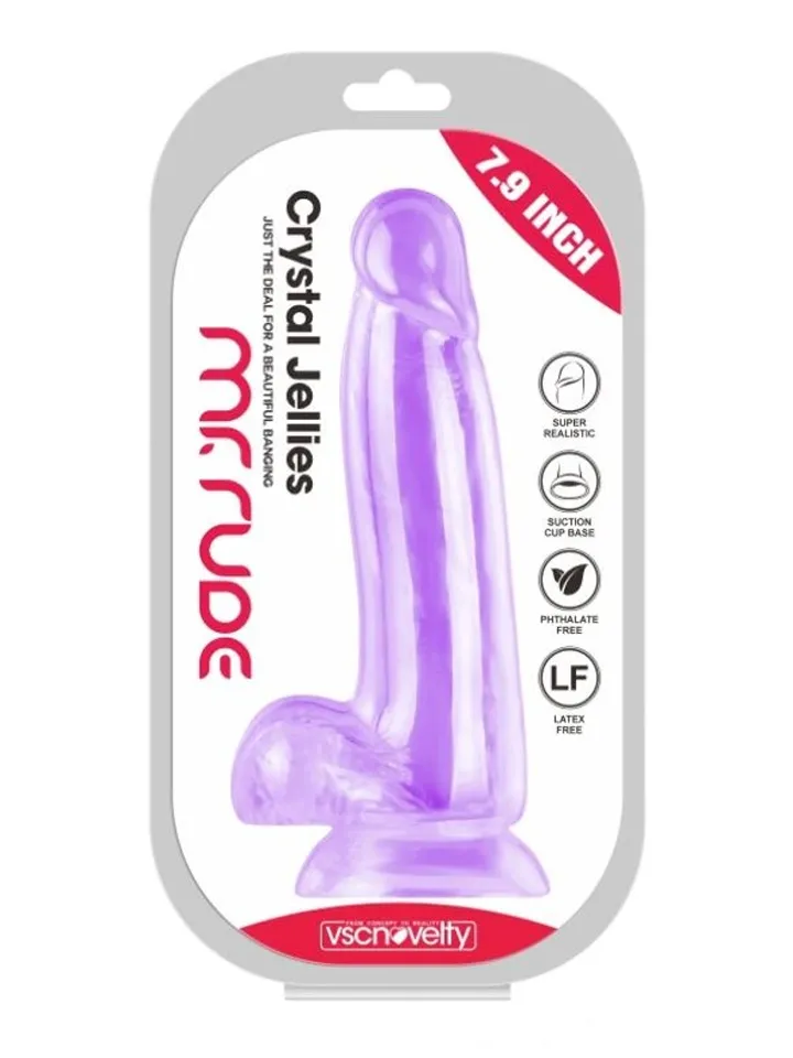 Realistic Penis Crystal Jellies Purple 20 cm - Dildo 3 [full]