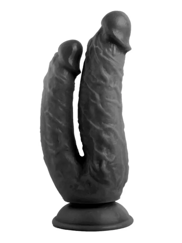 Realistic Penis Double Penetration Black 21 cm - Dvigubas dildo 1 [full]