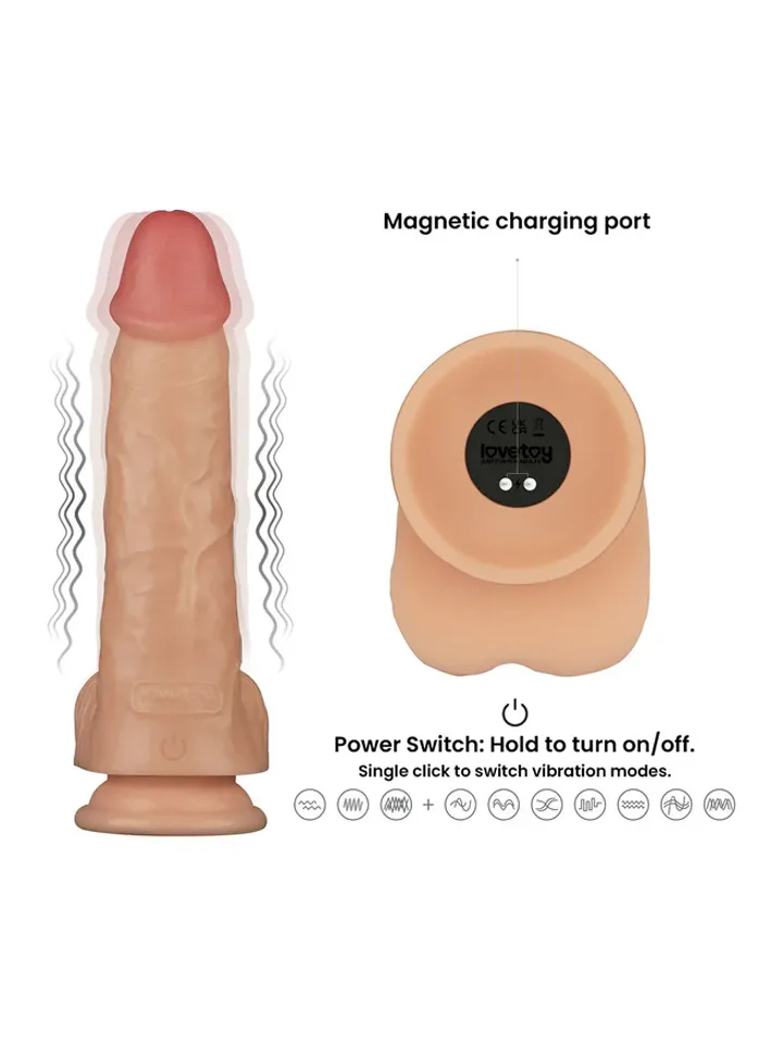 Realistic Vibrating Power Cock 23 cm - Vibruojantis dualdildo 2 [full]