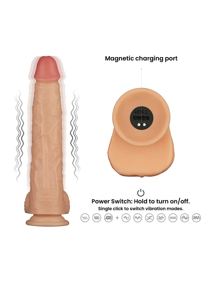 Realistic Vibrating Power Cock 28,3 cm - Vibruojantis dildo 2 [full]