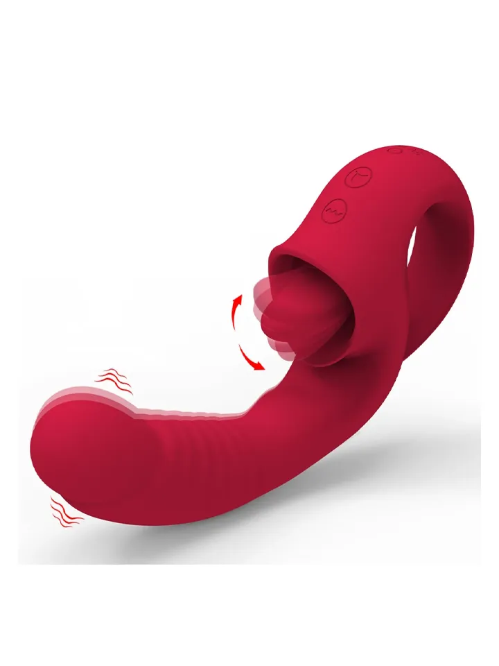 Rechargeable Licking 10-Functions Vibrator - Triušio vibratorius 3 [full]