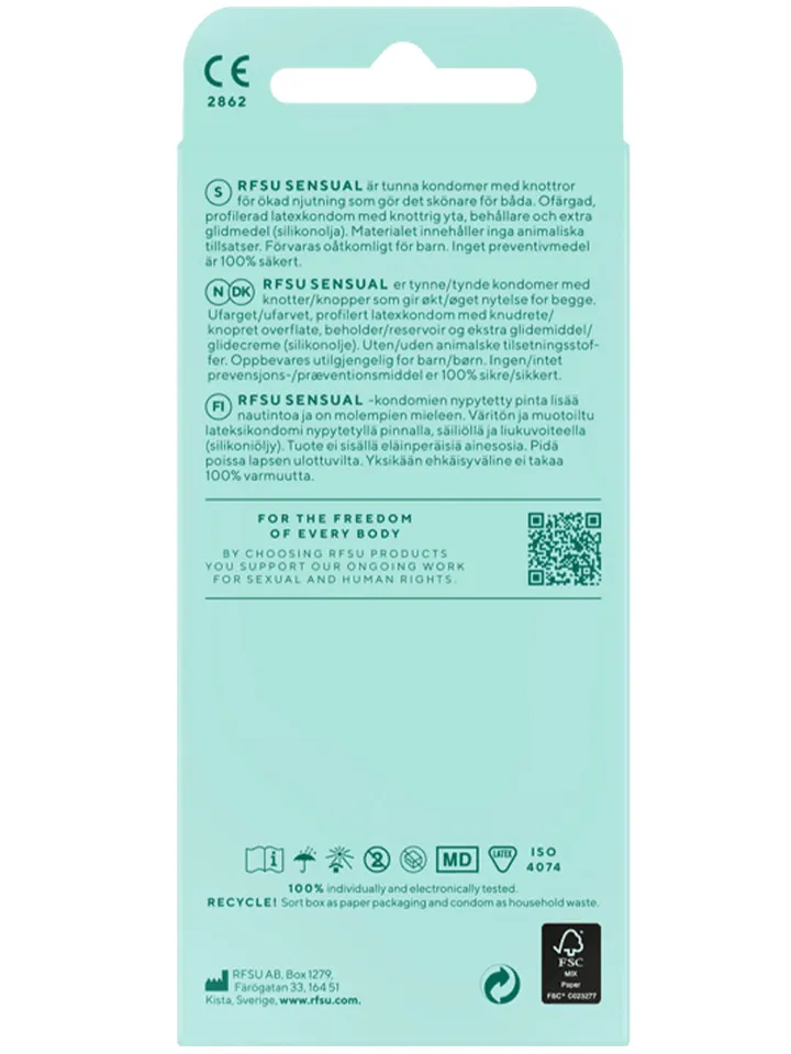 RFSU Sensual (Näkken) Kondomer 10-pack - Tekstūruoti prezervatyvai 2